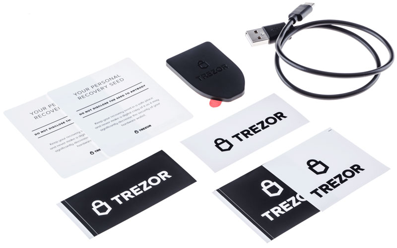 구매 -trezor-wallet-box-items